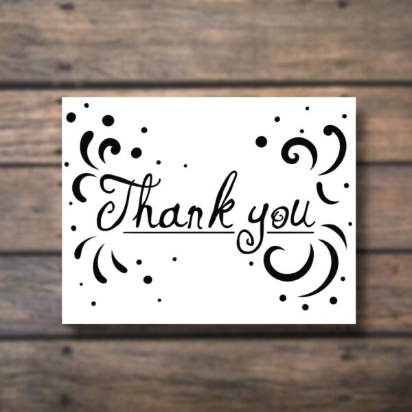 A2 Thank You Swirls Printable Card